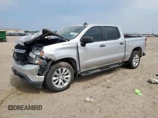 2021 Chevrolet Silverado 1500 Custom with VIN 3GCPWBEK8MG344504, listed as a Copart auction lot 69458515 with 84,260 mi miles and Salvage title. Bid and sale history available at DreamBid. Image 1.