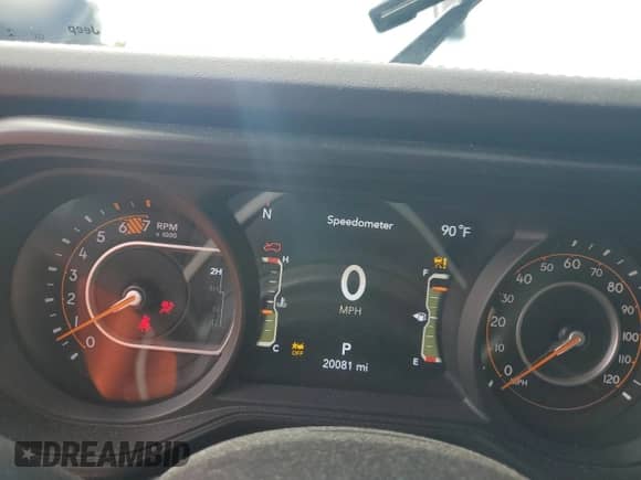 2024 Jeep Wrangler Sahara with VIN 1C4PJXEG6RW237791, listed as a Copart auction lot 68162065 with 20,081 mi miles and Non repairable. Bid and sale history available at DreamBid. Image 9.