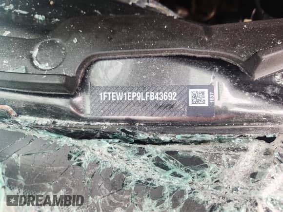 2020 Ford F-150 XL with VIN 1FTEW1EP9LFB43692, listed as a Copart auction lot 67838445 with Not provided miles and Non repairable. Bid and sale history available at DreamBid. Image 12.