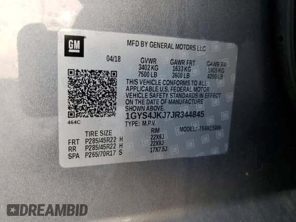 2018 Cadillac Escalade ESV Premium Luxury с VIN 1GYS4JKJ7JR344845, выставлен на аукционе Copart как лот 65029935 с пробегом 130 222 миль миль и Чистый • Clean title. История ставок и продаж доступна на DreamBid. Изображение 13.