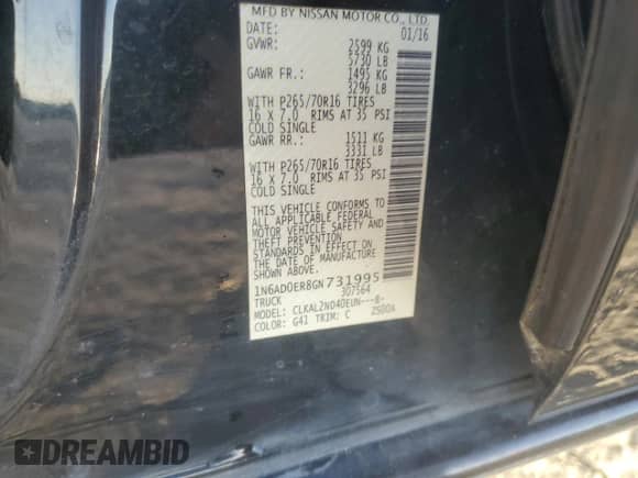 2016 Nissan Frontier Desert Runner z VIN 1N6AD0ER8GN731995, wystawiony jako Copart lot #87050855 z przebiegiem 135 879 mil mil oraz Czysty tytuł • Clean title. Historia ofert i sprzedaży dostępna na DreamBid. Obrazek 12.