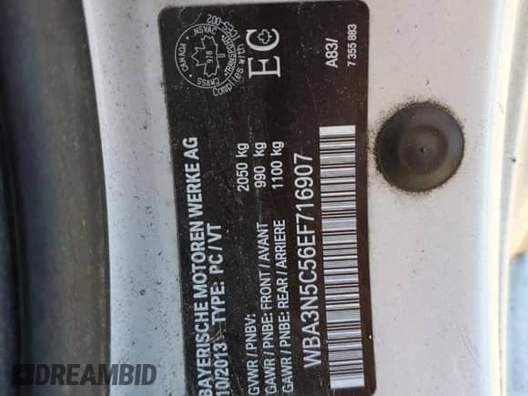 2014 BMW 4 Series 428i xDrive с VIN WBA3N5C56EF716907, выставлен на аукционе Copart как лот 67277305 с пробегом Не указан миль и На запчасти • Non repairable. История ставок и продаж доступна на DreamBid. Изображение 12.