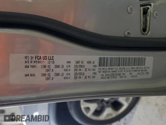 2019 Jeep Compass Limited с VIN 3C4NJDCB5KT672486, выставлен на аукционе Copart как лот 69286125 с пробегом 41 775 миль миль и Списание • Salvage title. История ставок и продаж доступна на DreamBid. Изображение 13.