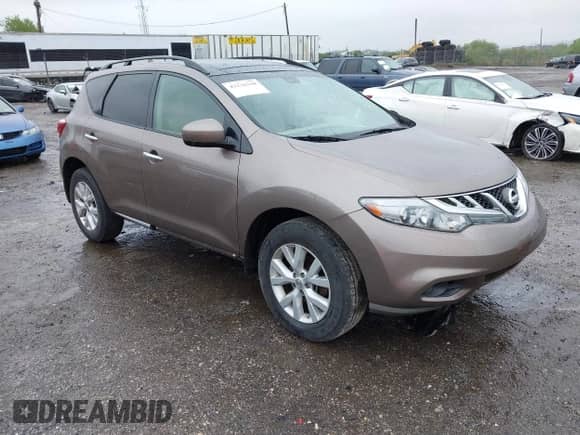 2012 Nissan Murano SL with VIN JN8AZ1MW7CW225195, listed as a IAAI auction lot 42236248 with 111,011 mi miles and . Bid and sale history available at DreamBid. Image 1.