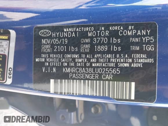2020 Hyundai Venue SEL с VIN KMHRC8A38LU025565, выставлен на аукционе IAAI как лот 42802761 с пробегом 37 672 миль миль и . История ставок и продаж доступна на DreamBid. Изображение 9.
