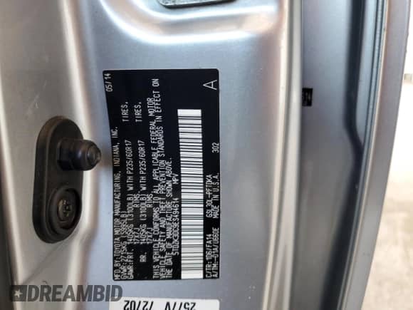 2014 Toyota Sienna L с VIN 5TDZK3DC9ES494614, выставлен на аукционе Copart как лот 57758975 с пробегом 147 221 миль миль и Списание • Salvage title. История ставок и продаж доступна на DreamBid. Изображение 13.