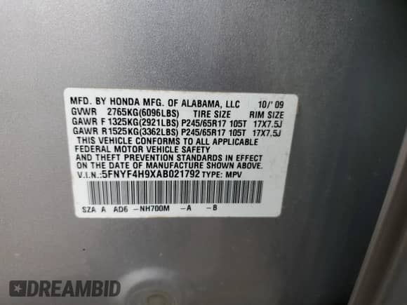 2010 Honda Pilot Touring с VIN 5FNYF4H9XAB021792, выставлен на аукционе Copart как лот 89511745 с пробегом 233 599 миль миль и Списание • Salvage title. История ставок и продаж доступна на DreamBid. Изображение 13.