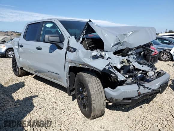 2025 GMC Sierra 1500 Pro with VIN 1GTPHAEK9SZ168077, listed as a Copart auction lot 71506195 with 10,920 mi miles and Salvage title. Bid and sale history available at DreamBid. Image 4.