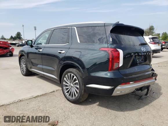 2024 Hyundai Palisade Calligraphy with VIN KM8R7DGE2RU744213, listed as a Copart auction lot 66895475 with 6,992 mi miles and Salvage title. Bid and sale history available at DreamBid. Image 2.