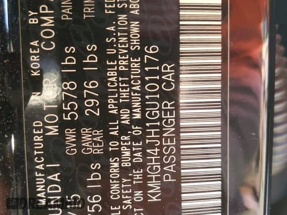 2016 Hyundai Equus Ultimate с VIN KMHGH4JH1GU101176, выставлен на аукционе Copart как лот 89400995 с пробегом 68 849 миль миль и Списание • Salvage title. История ставок и продаж доступна на DreamBid. Изображение 13.