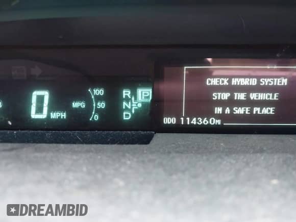 2013 Toyota Prius Two with VIN JTDKN3DU0D1619612, listed as a IAAI auction lot 43494540 with 114,360 mi miles and . Bid and sale history available at DreamBid. Image 7.