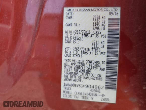 2016 Nissan Frontier SV z VIN 1N6AD0EV8GN904962, wystawiony jako Copart lot #71677015 z przebiegiem 81 999 mil mil oraz Szkoda całkowita • Salvage title. Historia ofert i sprzedaży dostępna na DreamBid. Obrazek 12.