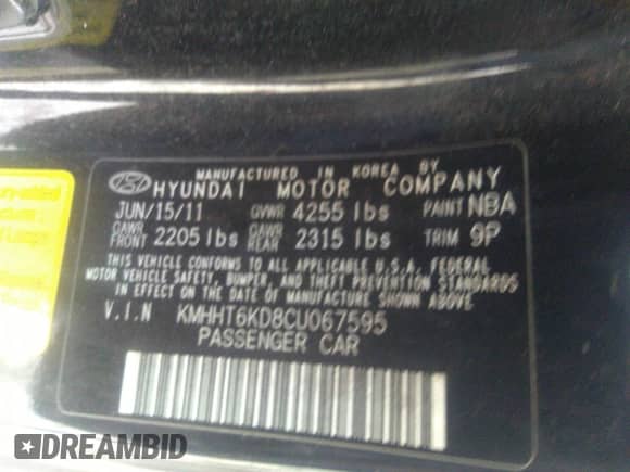 2012 Hyundai Genesis Coupe R-Spec с VIN KMHHT6KD8CU067595, выставлен на аукционе IAAI как лот 41647278 с пробегом 168 372 миль миль и . История ставок и продаж доступна на DreamBid. Изображение 9.