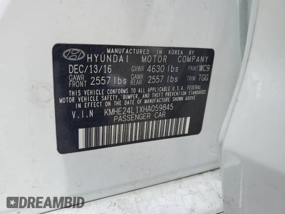 2017 Hyundai Sonata SE z VIN KMHE24L1XHA059845, wystawiony jako Copart lot #80626385 z przebiegiem 114 710 mil mil oraz Szkoda całkowita • Salvage title. Historia ofert i sprzedaży dostępna na DreamBid. Obrazek 12.