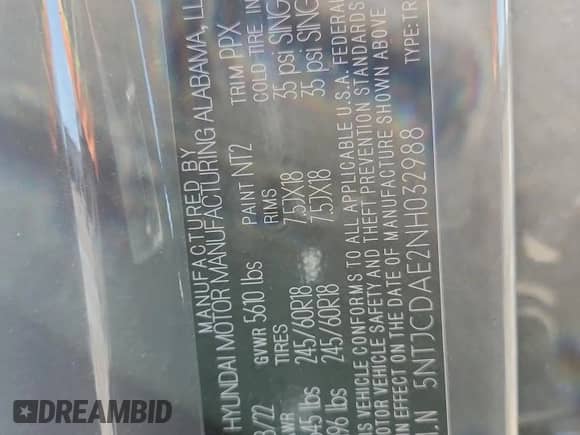2022 Hyundai Santa Cruz SEL с VIN 5NTJCDAE2NH032988, выставлен на аукционе Copart как лот 71089715 с пробегом 29 476 миль миль и Списание • Salvage title. История ставок и продаж доступна на DreamBid. Изображение 12.