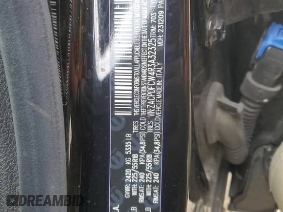 2024 Dodge Hornet R/T with VIN ZACPDFCW4R3A32325, listed as a Copart auction lot 57558995 with 19,298 mi miles and Salvage title. Bid and sale history available at DreamBid. Image 14.