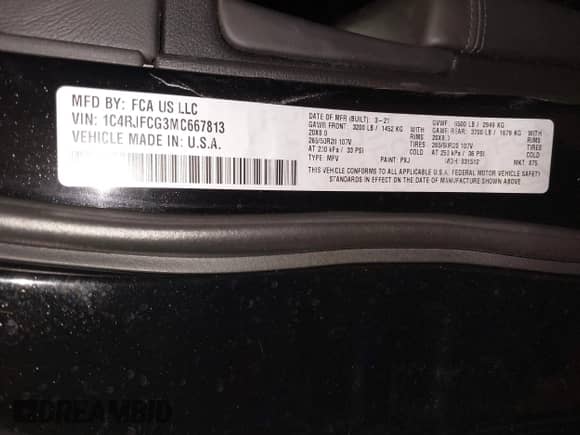 2021 Jeep Grand Cherokee High Altitude с VIN 1C4RJFCG3MC667813, выставлен на аукционе IAAI как лот 40854853 с пробегом 45 953 миль миль и . История ставок и продаж доступна на DreamBid. Изображение 9.