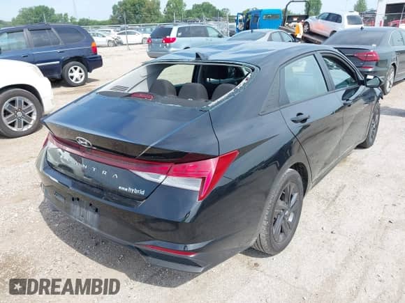 2021 Hyundai Elantra Blue with VIN KMHLM4AJXMU003983, listed as a IAAI auction lot 42717673 with 115,415 mi miles and . Bid and sale history available at DreamBid. Image 4.