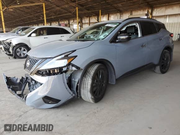 2024 Nissan Murano SV with VIN 5N1AZ2BJ0RC119380, listed as a Copart auction lot 56720855 with 22,021 mi miles and Salvage title. Bid and sale history available at DreamBid. Image 1.