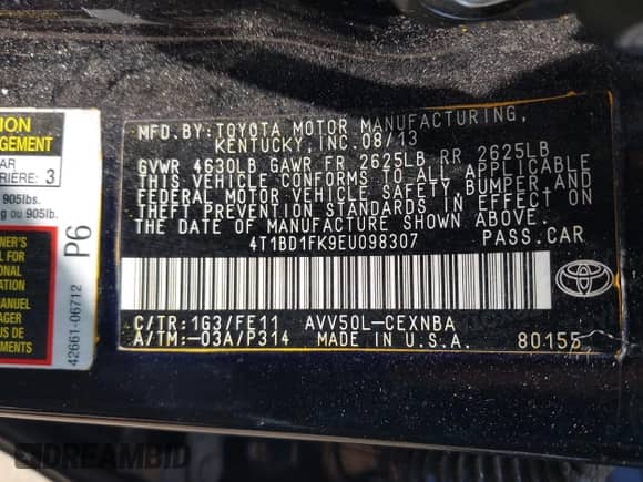 2014 Toyota Camry LE с VIN 4T1BD1FK9EU098307, выставлен на аукционе IAAI как лот 42795767 с пробегом 197 666 миль миль и . История ставок и продаж доступна на DreamBid. Изображение 9.