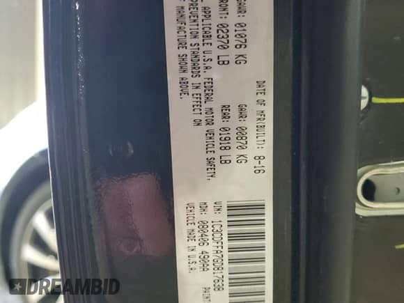 2016 Dodge Dart SXT Sport Blacktop z VIN 1C3CDFFA7GD817638, wystawiony jako Copart lot #85310665 z przebiegiem 80 881 mil mil oraz Szkoda całkowita • Salvage title. Historia ofert i sprzedaży dostępna na DreamBid. Obrazek 12.