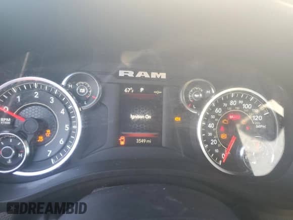 2025 Ram 1500 Tradesman with VIN 1C6RREGG4SN612860, listed as a Copart auction lot 79452684 with 3,549 mi miles and Salvage title. Bid and sale history available at DreamBid. Image 9.