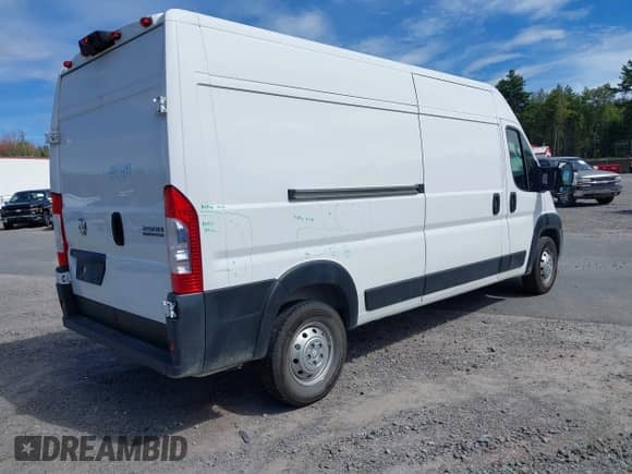2023 Ram ProMaster Cargo z VIN 3C6LRVDG1PE563915, wystawiony jako IAAI lot #43157899 z przebiegiem 60 680 mil mil oraz . Historia ofert i sprzedaży dostępna na DreamBid. Obrazek 4.