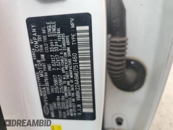 2021 Hyundai Kona SEL z VIN KM8K22AA6MU751460, wystawiony jako Copart lot #71706115 z przebiegiem 63 313 mil mil oraz Czysty tytuł • Clean title. Historia ofert i sprzedaży dostępna na DreamBid. Obrazek 13.