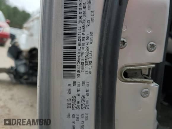 2017 Ram 1500 Sport with VIN 1C6RR7UT4HS809194, listed as a Copart auction lot 85490884 with 123,235 mi miles and Salvage title. Bid and sale history available at DreamBid. Image 13.