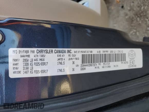 2009 Dodge Caravan with VIN 2D8HN44X39R672674, listed as a Copart auction lot 73094654 with 205,972 mi miles and Salvage title. Bid and sale history available at DreamBid. Image 13.