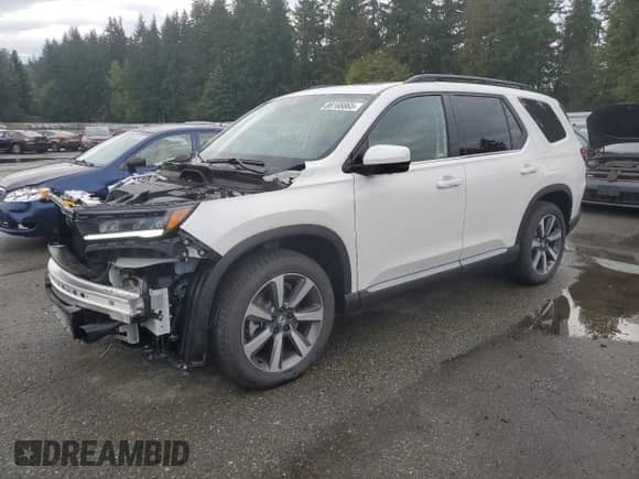 2025 Honda Pilot Elite z VIN 5FNYG1H80SB143453, wystawiony jako Copart lot #86168865 z przebiegiem 1 519 mil mil oraz Szkoda całkowita • Salvage title. Historia ofert i sprzedaży dostępna na DreamBid. Obrazek 1.