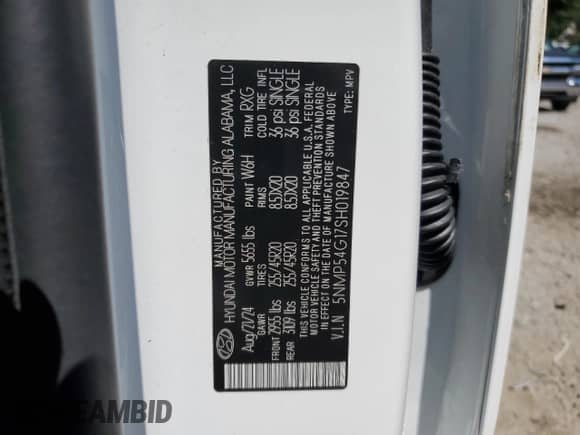 2025 Hyundai Santa Fe Calligraphy с VIN 5NMP54G17SH019847, выставлен на аукционе Copart как лот 57211915 с пробегом 14 054 миль миль и Списание • Salvage title. История ставок и продаж доступна на DreamBid. Изображение 13.