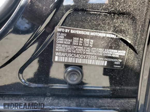 2013 BMW 5 Series 550i xDrive z VIN WBAFU9C54DDY70355, wystawiony jako Copart lot #70644865 z przebiegiem 116 636 mil mil oraz Czysty tytuł • Clean title. Historia ofert i sprzedaży dostępna na DreamBid. Obrazek 12.