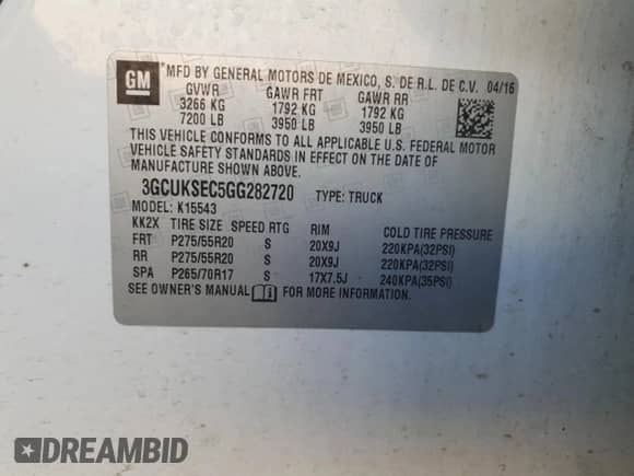 2016 Chevrolet Silverado 1500 LTZ z VIN 3GCUKSEC5GG282720, wystawiony jako Copart lot #86846105 z przebiegiem 104 595 mil mil oraz Szkoda całkowita • Salvage title. Historia ofert i sprzedaży dostępna na DreamBid. Obrazek 12.