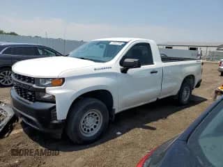 2019 Chevrolet Silverado 1500 Work Truck z VIN 3GCNYAEH5KG224012, wystawiony jako Copart lot #59937305 z przebiegiem 66 092 mil mil oraz Czysty tytuł • Clean title. Historia ofert i sprzedaży dostępna na DreamBid. Obrazek 1.