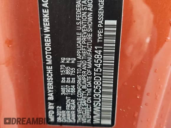2013 MINI Hardtop with VIN WMWSU3C58DT545841, listed as a Copart auction lot 54144755 with 163,411 mi miles and Clean title. Bid and sale history available at DreamBid. Image 12.