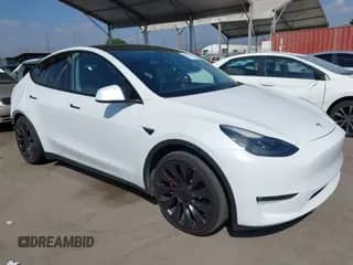 2023 Tesla Model Y Performance with VIN 7SAYGDEF6PF807723, listed as a IAAI auction lot 43209294 with 48,943 mi miles and . Bid and sale history available at DreamBid. Image 1.