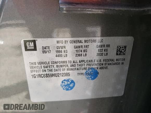 2017 Chevrolet Volt LT с VIN 1G1RC6S59HU212385, выставлен на аукционе Copart как лот 67190062 с пробегом 52 384 миль миль и . История ставок и продаж доступна на DreamBid. Изображение 13.