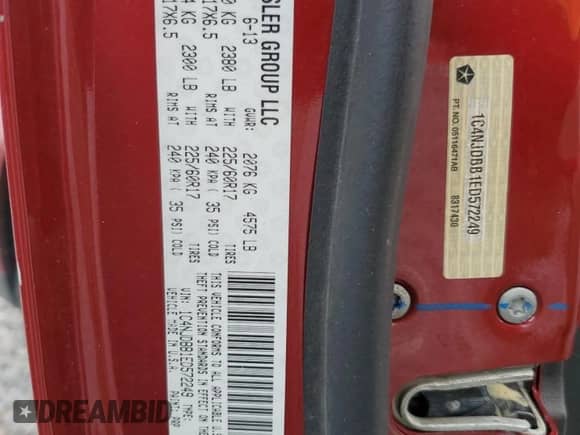 2014 Jeep Compass Sport с VIN 1C4NJDBB1ED572249, выставлен на аукционе Copart как лот 86251595 с пробегом 201 223 миль миль и Чистый • Clean title. История ставок и продаж доступна на DreamBid. Изображение 13.