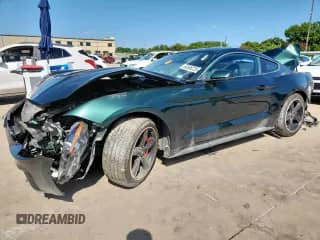 2019 Ford Mustang Bullitt z VIN 1FA6P8K02K5502134, wystawiony jako Copart lot #64568225 z przebiegiem Nie podano mil oraz Szkoda całkowita • Salvage title. Historia ofert i sprzedaży dostępna na DreamBid. Obrazek 1.