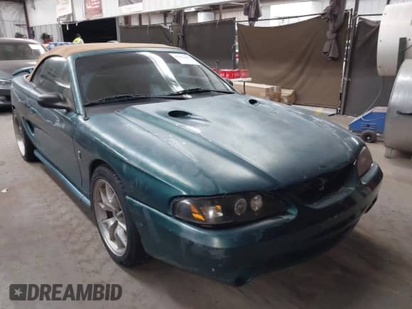 1997 Ford Mustang Cobra z VIN 1FALP46V3VF178594, wystawiony jako IAAI lot #43463499 z przebiegiem 149 920 mil mil oraz . Historia ofert i sprzedaży dostępna na DreamBid. Obrazek 1.