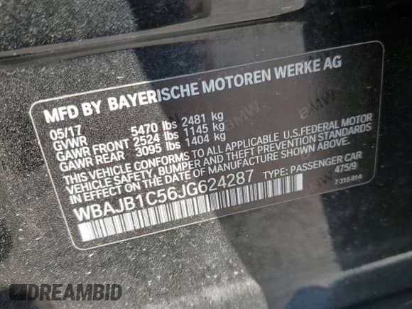 2018 BMW 5 Series 530e xDrive с VIN WBAJB1C56JG624287, выставлен на аукционе Copart как лот 81645295 с пробегом 107 392 миль миль и Чистый • Clean title. История ставок и продаж доступна на DreamBid. Изображение 12.