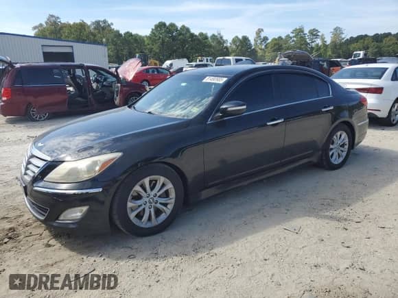 2012 Hyundai Genesis 3.8L with VIN KMHGC4DD4CU179291, listed as a Copart auction lot 81490985 with 143,786 mi miles and Salvage title. Bid and sale history available at DreamBid. Image 1.