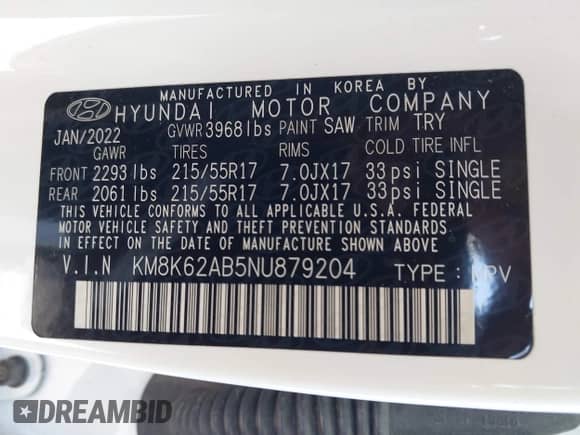 2022 Hyundai Kona SEL с VIN KM8K62AB5NU879204, выставлен на аукционе IAAI как лот 43250779 с пробегом 39 391 миль миль и . История ставок и продаж доступна на DreamBid. Изображение 9.