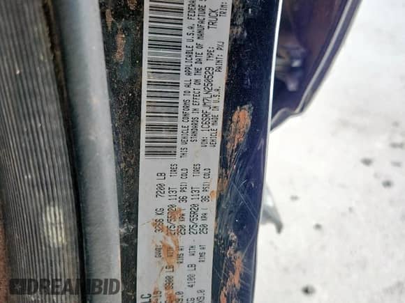 2020 Ram 1500 Laramie z VIN 1C6SRFJM7LN250529, wystawiony jako Copart lot #62525905 z przebiegiem 97 707 mil mil oraz Szkoda całkowita • Salvage title. Historia ofert i sprzedaży dostępna na DreamBid. Obrazek 12.