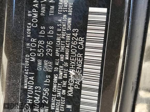 2014 Hyundai Equus Signature с VIN KMHGH4JHXEU076243, выставлен на аукционе Copart как лот 67026694 с пробегом Не указан миль и Списание • Salvage title. История ставок и продаж доступна на DreamBid. Изображение 15.