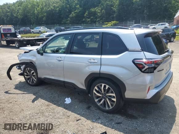 2025 Subaru Forester Touring z VIN JF2SLDTC1SH467897, wystawiony jako Copart lot #66722675 z przebiegiem Nie podano mil oraz Szkoda całkowita • Salvage title. Historia ofert i sprzedaży dostępna na DreamBid. Obrazek 2.