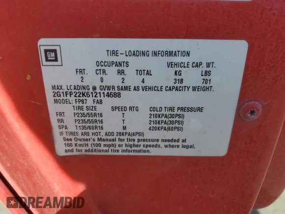2001 Chevrolet Camaro z VIN 2G1FP22K612114688, wystawiony jako Copart lot #77214074 z przebiegiem 142 426 mil mil oraz Szkoda całkowita • Salvage title. Historia ofert i sprzedaży dostępna na DreamBid. Obrazek 14.