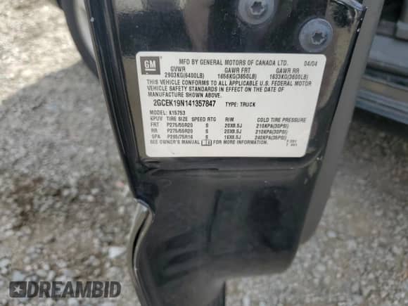 2004 Chevrolet Silverado SS с VIN 2GCEK19N141357847, выставлен на аукционе Copart как лот 78312204 с пробегом Не указан миль и Списание • Salvage title. История ставок и продаж доступна на DreamBid. Изображение 13.