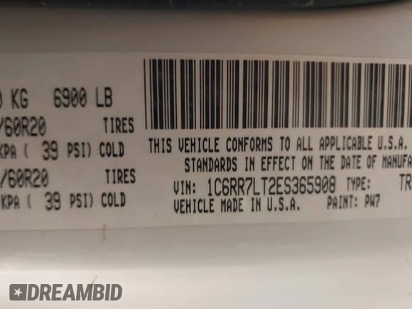 2014 Ram 1500 Big Horn z VIN 1C6RR7LT2ES365908, wystawiony jako IAAI lot #41333305 z przebiegiem 157 623 mil mil oraz . Historia ofert i sprzedaży dostępna na DreamBid. Obrazek 9.